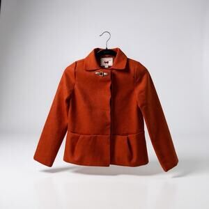 Girls Janie & Jack Girls Rust Prange Dress Over Coat 6/7